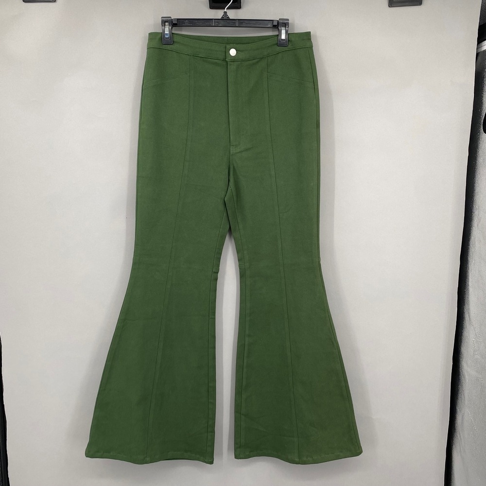 Green Flared Women's Pants